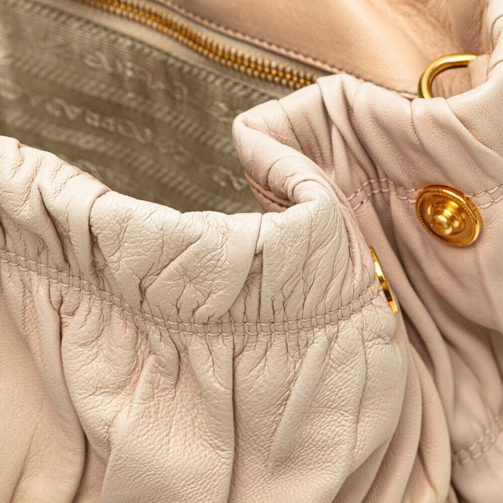 PRADA Cream Leather Shoulder Bag - Picture 4 of 9